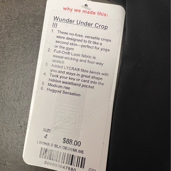 Lululemon crop yoga pants size 4 - Picture 6 of 7